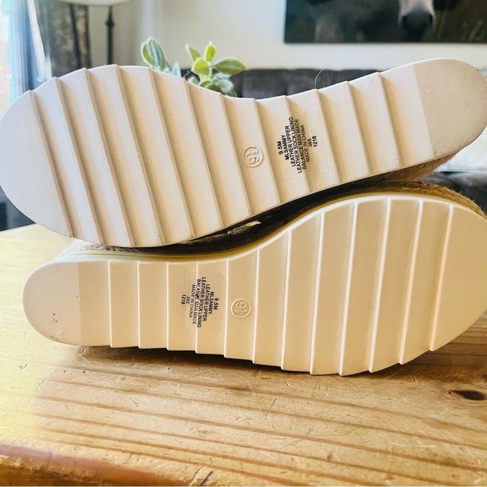 Marc Fisher Sammy Yellow Suede Espadrille Wedge Platform Sandel 9.5 NWOB - Picture 12 of 16